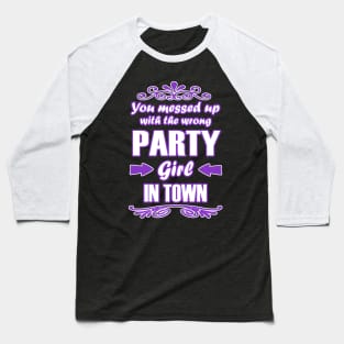 Party booze gift, girl, celebration evening. Baseball T-Shirt